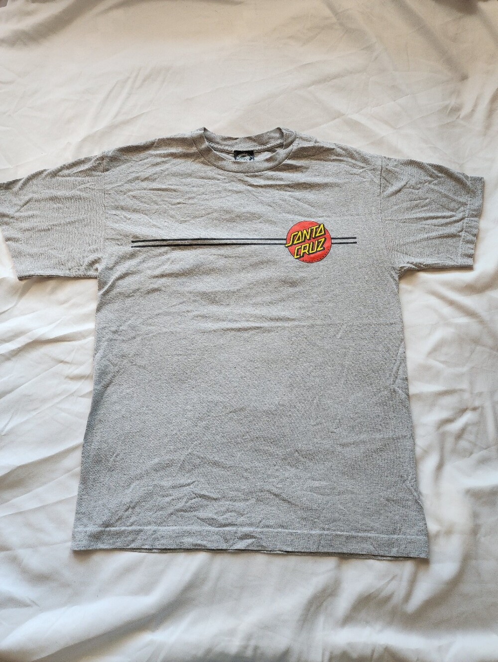 Santa Cruz Gray T‑Shirt with Red and Yellow Logo